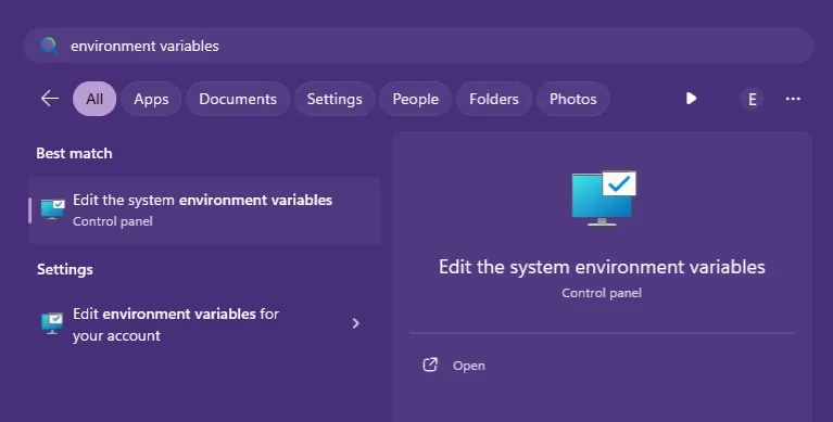 Windows environment variables